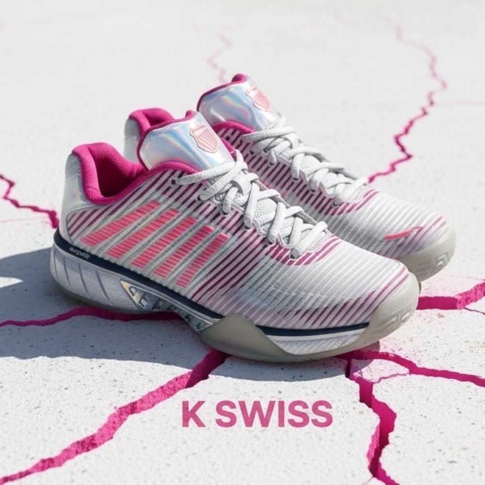 K-Swiss Lucky In Love Hypercourt Speed Tennis Shoes Silver Pink 9 97382-093